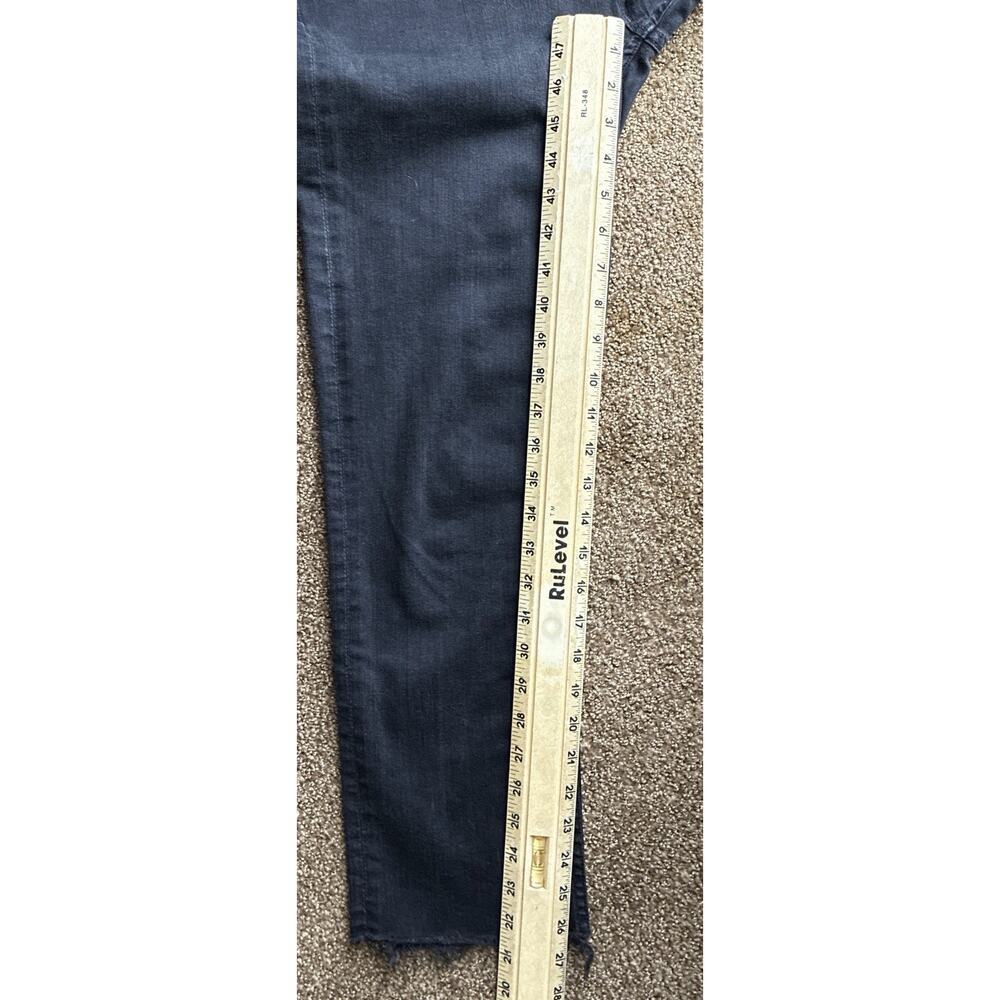 MOTHER Hi Waist Rider Ankle Jeans 31 Not Guilty Black Hirise Raw Hem Straight Lg - Picture 9 of 9